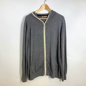 WILLIAMS & KENT Mens Gray Full Zip Hooded Lightweight‎ Sweater Hoodie